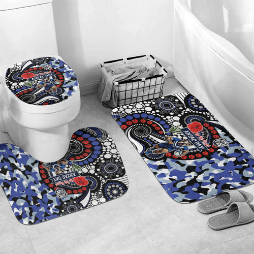 Canterbury Bulldogs ANZAC Day Bathroom Set Aboriginal Dot Poppy Remembrance Bulldog
