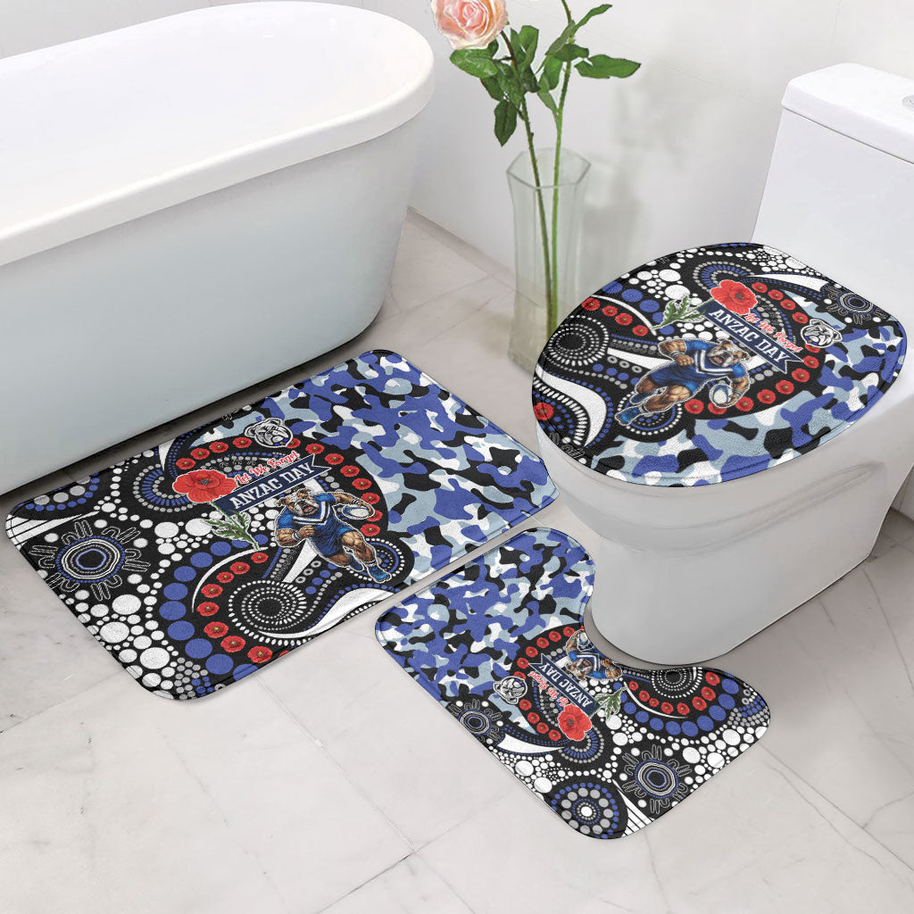Canterbury Bulldogs ANZAC Day Bathroom Set Aboriginal Dot Poppy Remembrance Bulldog