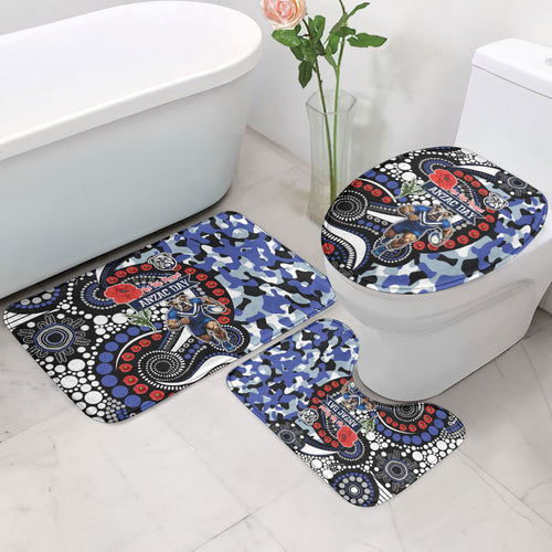Canterbury Bulldogs ANZAC Day Bathroom Set Aboriginal Dot Poppy Remembrance Bulldog