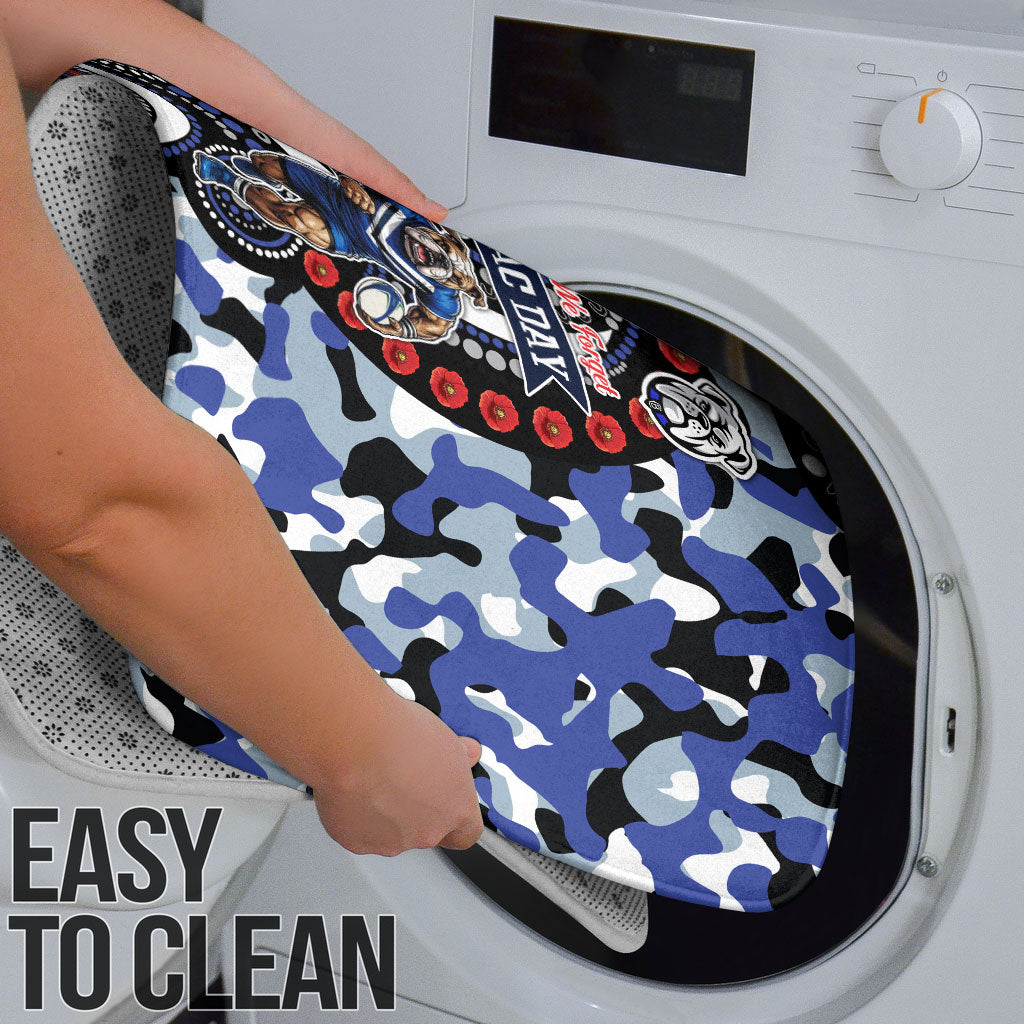 Canterbury Bulldogs ANZAC Day Bathroom Set Aboriginal Dot Poppy Remembrance Bulldog