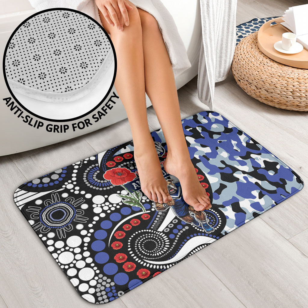 Canterbury Bulldogs ANZAC Day Bathroom Set Aboriginal Dot Poppy Remembrance Bulldog