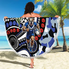Canterbury Bulldogs ANZAC Day Beach Blanket Aboriginal Dot Poppy Remembrance Bulldog