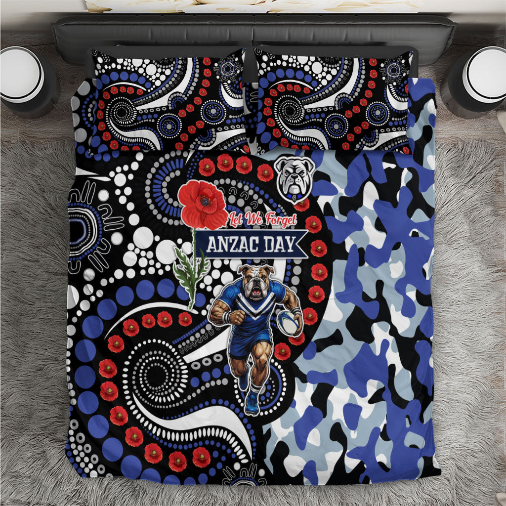 Canterbury Bulldogs ANZAC Day Bedding Set Aboriginal Dot Poppy Remembrance Bulldog