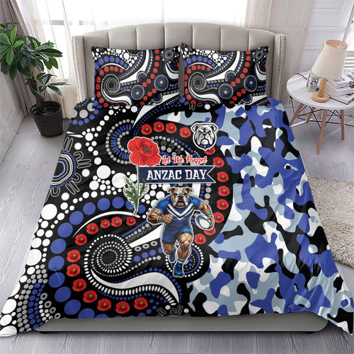 Canterbury Bulldogs ANZAC Day Bedding Set Aboriginal Dot Poppy Remembrance Bulldog