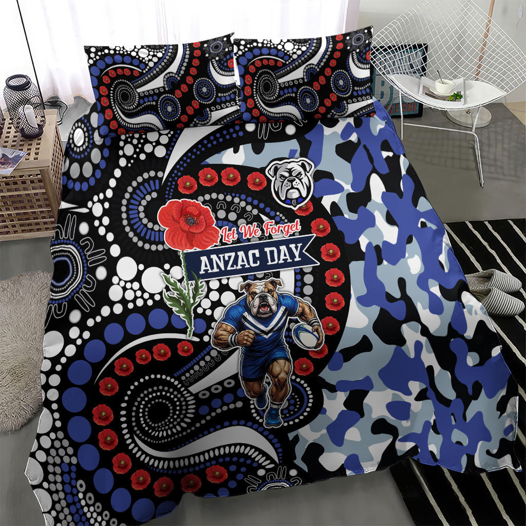 Canterbury Bulldogs ANZAC Day Bedding Set Aboriginal Dot Poppy Remembrance Bulldog