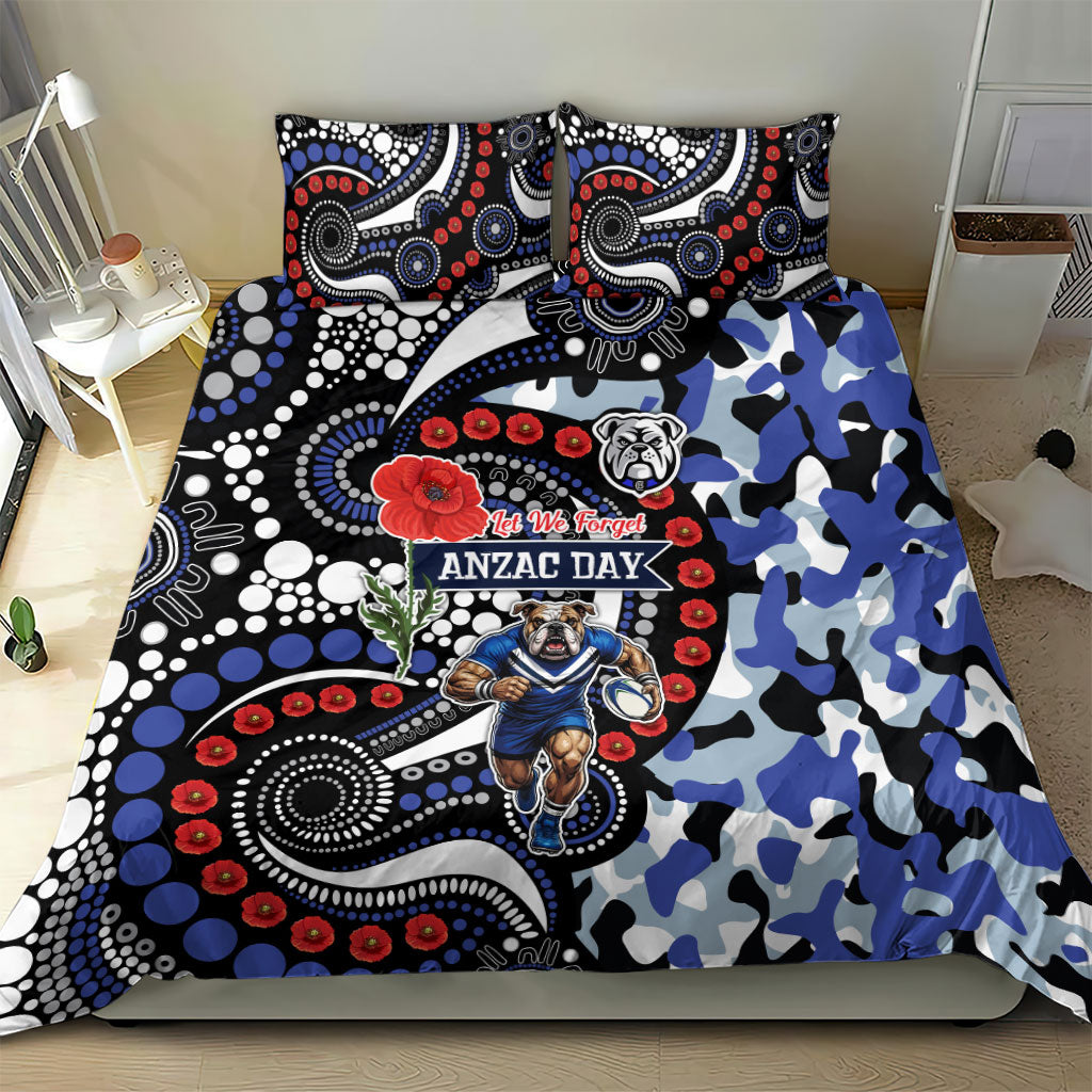 Canterbury Bulldogs ANZAC Day Bedding Set Aboriginal Dot Poppy Remembrance Bulldog