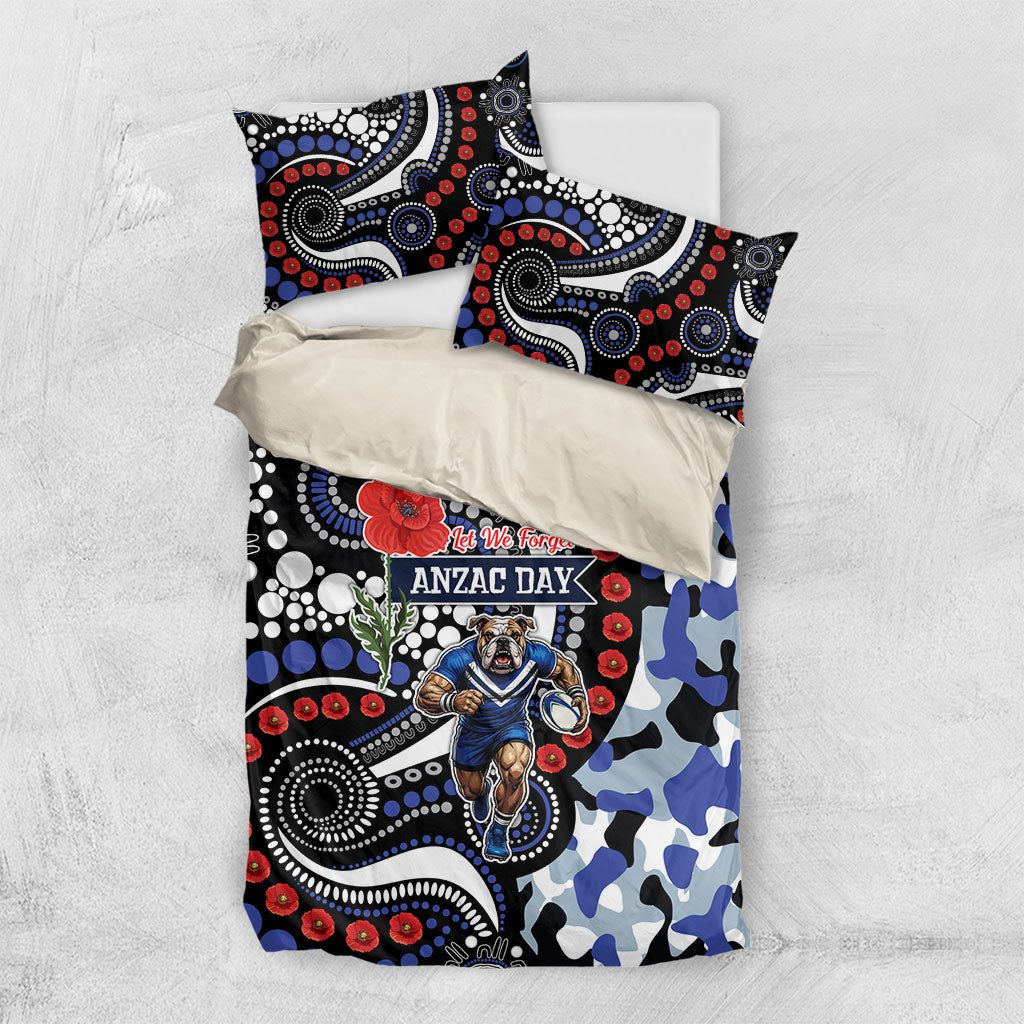 Canterbury Bulldogs ANZAC Day Bedding Set Aboriginal Dot Poppy Remembrance Bulldog