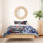 Canterbury Bulldogs ANZAC Day Bedding Set Aboriginal Dot Poppy Remembrance Bulldog