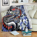 Canterbury Bulldogs ANZAC Day Blanket Aboriginal Dot Poppy Remembrance Bulldog