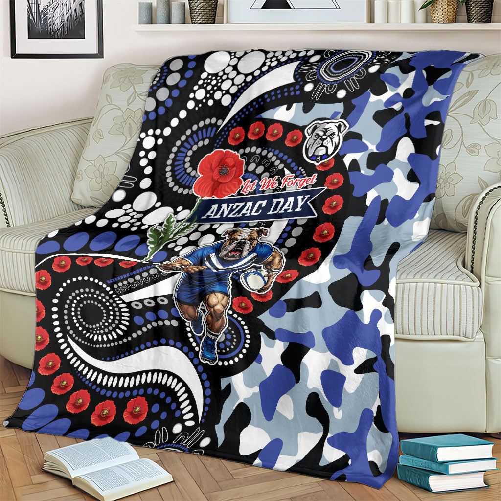 Canterbury Bulldogs ANZAC Day Blanket Aboriginal Dot Poppy Remembrance Bulldog