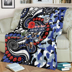 Canterbury Bulldogs ANZAC Day Blanket Aboriginal Dot Poppy Remembrance Bulldog