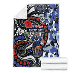 Canterbury Bulldogs ANZAC Day Blanket Aboriginal Dot Poppy Remembrance Bulldog
