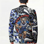 Canterbury Bulldogs ANZAC Day Blazer Aboriginal Dot Poppy Remembrance Bulldog