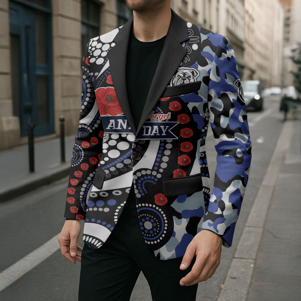 Canterbury Bulldogs ANZAC Day Blazer Aboriginal Dot Poppy Remembrance Bulldog