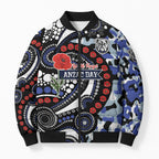 Canterbury Bulldogs ANZAC Day Bomber Puffer Jacket Aboriginal Dot Poppy Remembrance Bulldog