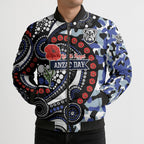 Canterbury Bulldogs ANZAC Day Bomber Puffer Jacket Aboriginal Dot Poppy Remembrance Bulldog