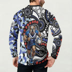 Canterbury Bulldogs ANZAC Day Button Sweatshirt Aboriginal Dot Poppy Remembrance Bulldog