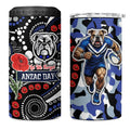 Canterbury Bulldogs ANZAC Day 4 in 1 Can Cooler Tumbler Aboriginal Dot Poppy Remembrance Bulldog