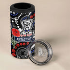 Canterbury Bulldogs ANZAC Day 4 in 1 Can Cooler Tumbler Aboriginal Dot Poppy Remembrance Bulldog