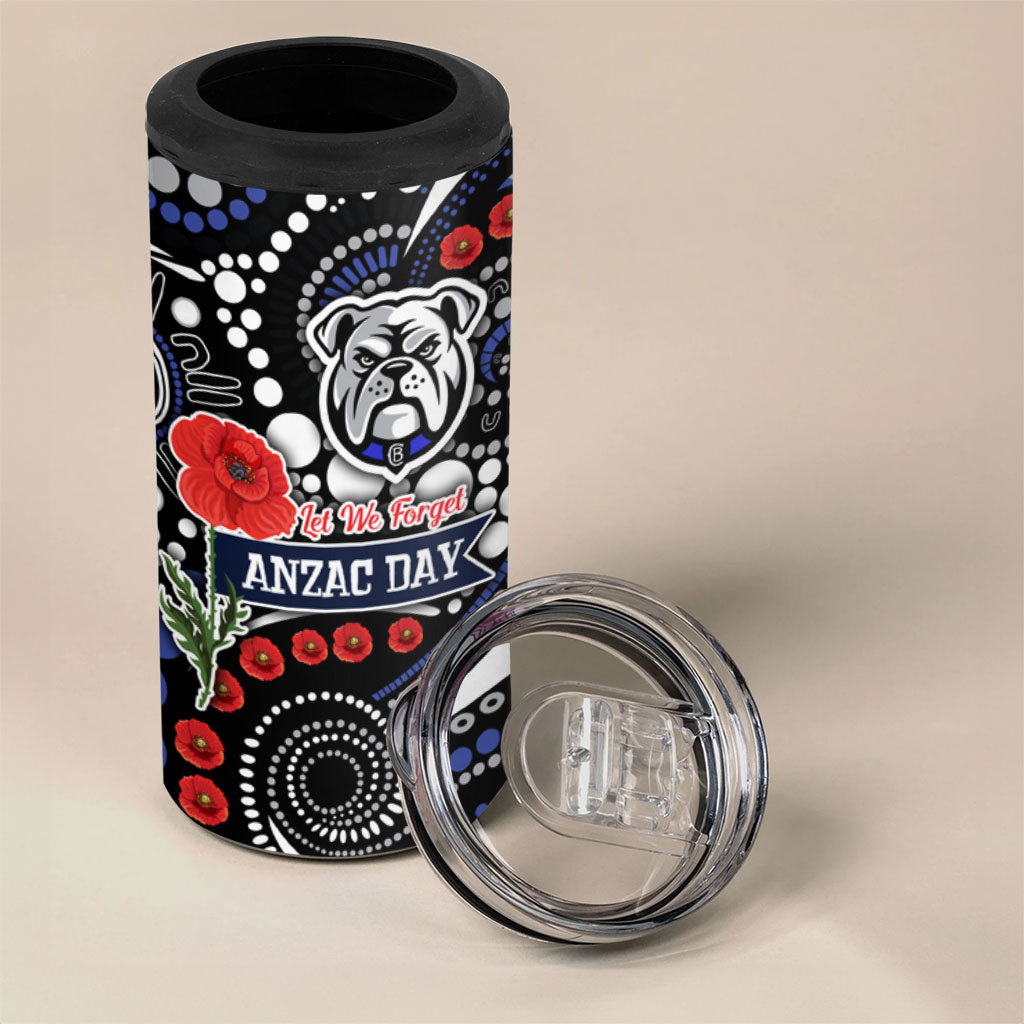 Canterbury Bulldogs ANZAC Day 4 in 1 Can Cooler Tumbler Aboriginal Dot Poppy Remembrance Bulldog
