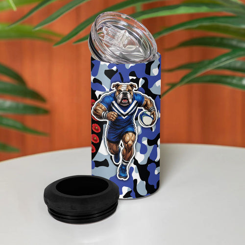 Canterbury Bulldogs ANZAC Day 4 in 1 Can Cooler Tumbler Aboriginal Dot Poppy Remembrance Bulldog
