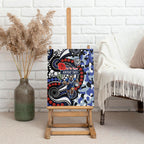 Canterbury Bulldogs ANZAC Day Canvas Wall Art Aboriginal Dot Poppy Remembrance Bulldog