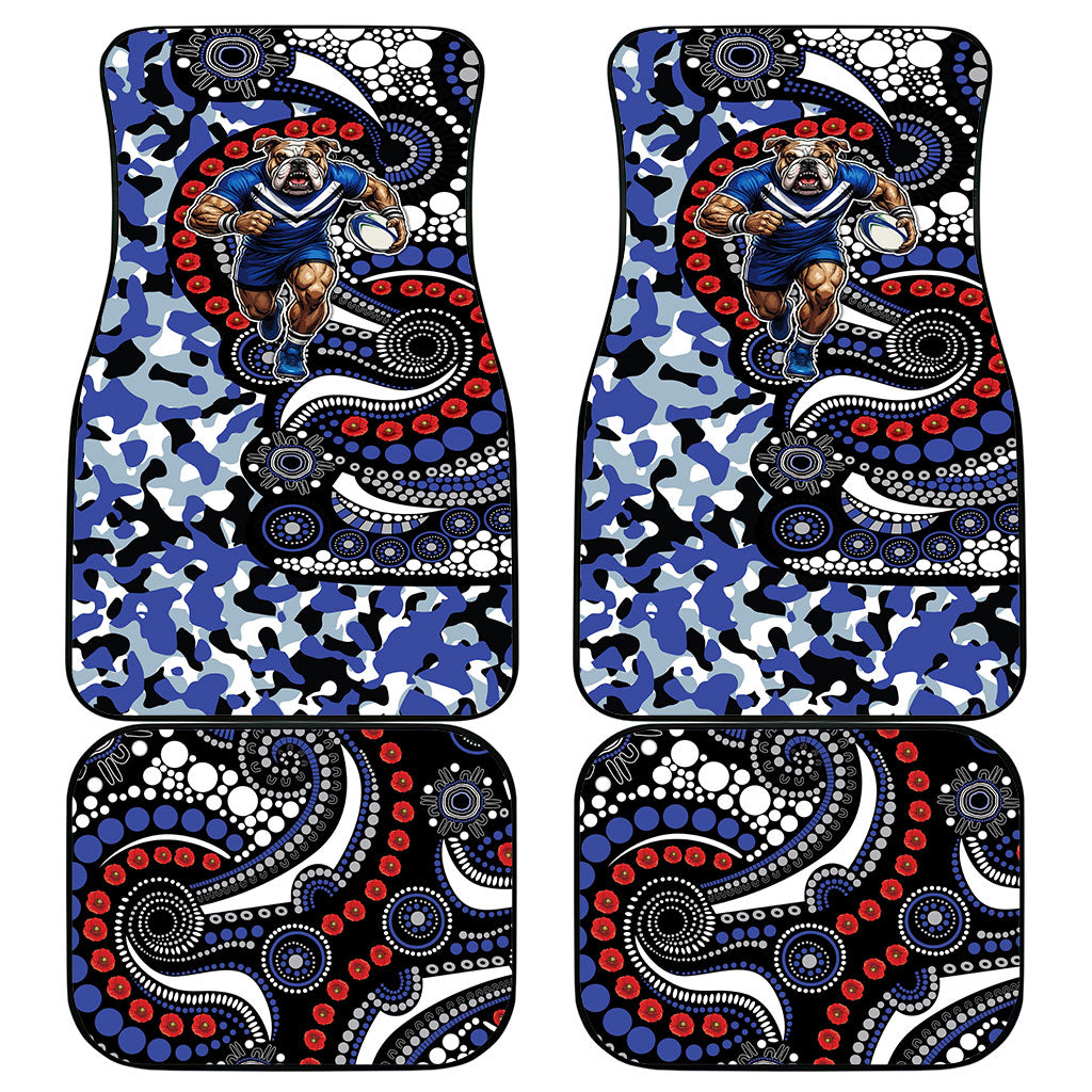 Canterbury Bulldogs ANZAC Day Car Mats Aboriginal Dot Poppy Remembrance Bulldog