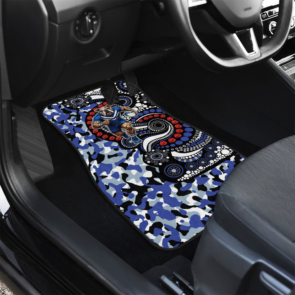 Canterbury Bulldogs ANZAC Day Car Mats Aboriginal Dot Poppy Remembrance Bulldog