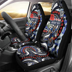 Canterbury Bulldogs ANZAC Day Car Seat Cover Aboriginal Dot Poppy Remembrance Bulldog