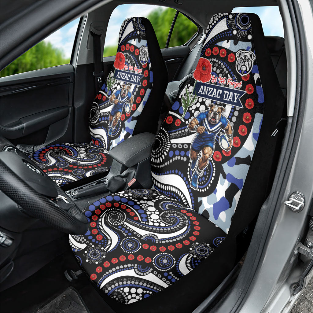 Canterbury Bulldogs ANZAC Day Car Seat Cover Aboriginal Dot Poppy Remembrance Bulldog