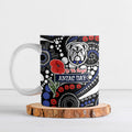 Canterbury Bulldogs ANZAC Day Ceramic Mug Aboriginal Dot Poppy Remembrance Bulldog