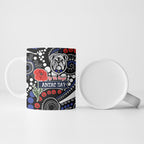 Canterbury Bulldogs ANZAC Day Ceramic Mug Aboriginal Dot Poppy Remembrance Bulldog