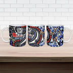 Canterbury Bulldogs ANZAC Day Ceramic Mug Aboriginal Dot Poppy Remembrance Bulldog