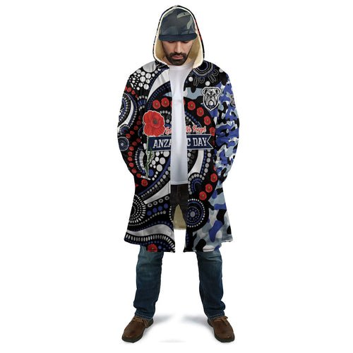 Canterbury Bulldogs ANZAC Day Cloak Aboriginal Dot Poppy Remembrance Bulldog