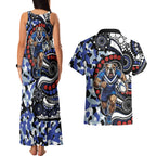 Canterbury Bulldogs ANZAC Day Couples Matching Tank Maxi Dress and Hawaiian Shirt Aboriginal Dot Poppy Remembrance Bulldog