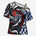Canterbury Bulldogs ANZAC Day Cross Shoulder Shirt Aboriginal Dot Poppy Remembrance Bulldog