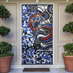 Canterbury Bulldogs ANZAC Day Door Cover Aboriginal Dot Poppy Remembrance Bulldog