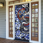 Canterbury Bulldogs ANZAC Day Door Cover Aboriginal Dot Poppy Remembrance Bulldog