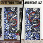 Canterbury Bulldogs ANZAC Day Door Cover Aboriginal Dot Poppy Remembrance Bulldog