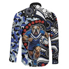 Canterbury Bulldogs ANZAC Day Family Matching Mermaid Dress and Hawaiian Shirt Aboriginal Dot Poppy Remembrance Bulldog