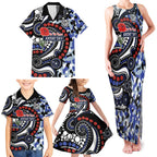 Canterbury Bulldogs ANZAC Day Family Matching Tank Maxi Dress and Hawaiian Shirt Aboriginal Dot Poppy Remembrance Bulldog