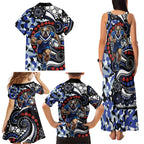 Canterbury Bulldogs ANZAC Day Family Matching Tank Maxi Dress and Hawaiian Shirt Aboriginal Dot Poppy Remembrance Bulldog