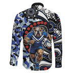 Canterbury Bulldogs ANZAC Day Family Matching Tank Maxi Dress and Hawaiian Shirt Aboriginal Dot Poppy Remembrance Bulldog