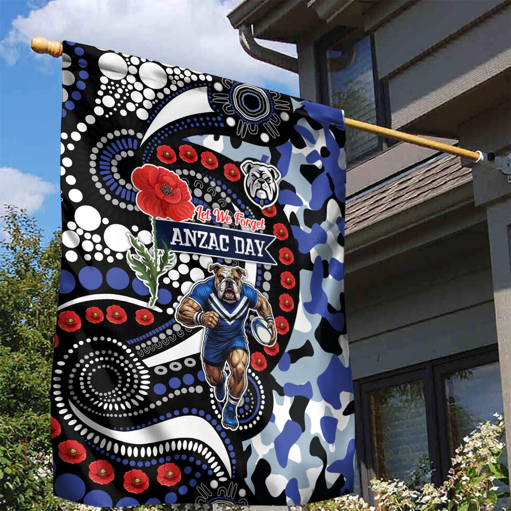 Canterbury Bulldogs ANZAC Day Garden Flag Aboriginal Dot Poppy Remembrance Bulldog