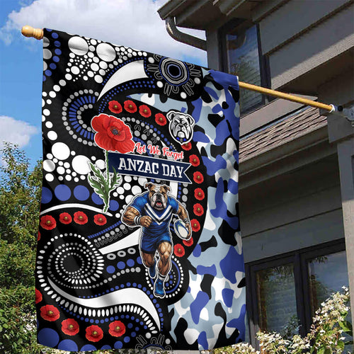Canterbury Bulldogs ANZAC Day Garden Flag Aboriginal Dot Poppy Remembrance Bulldog