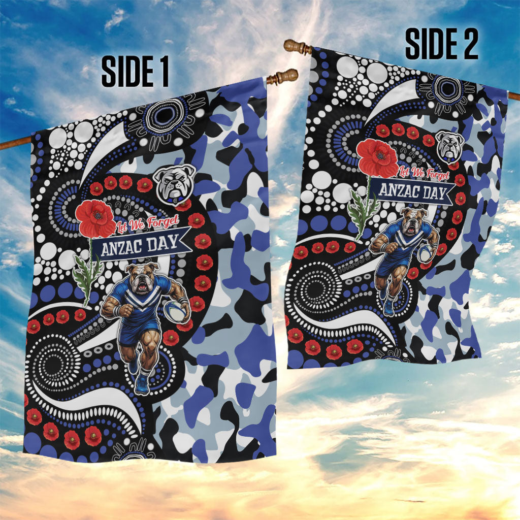 Canterbury Bulldogs ANZAC Day Garden Flag Aboriginal Dot Poppy Remembrance Bulldog