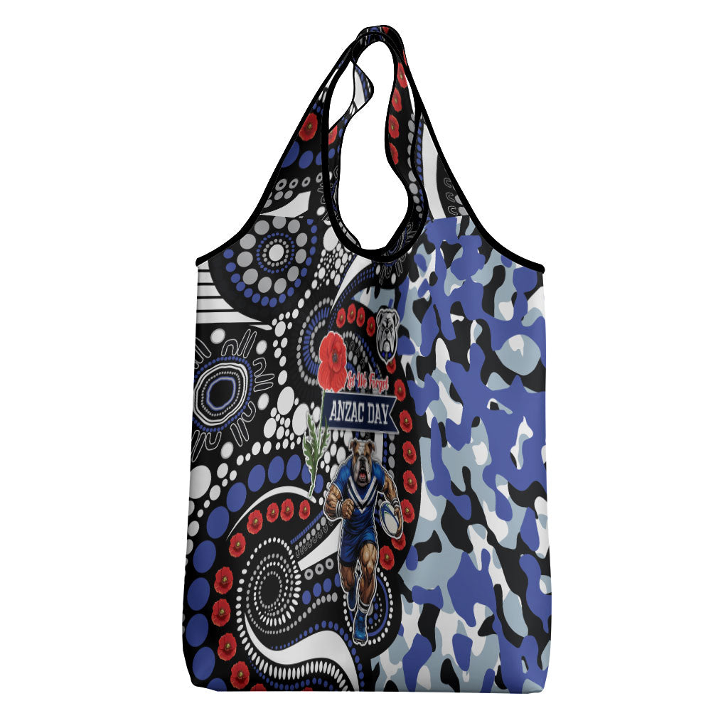 Canterbury Bulldogs ANZAC Day Grocery Bag Aboriginal Dot Poppy Remembrance Bulldog