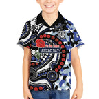 Canterbury Bulldogs ANZAC Day Hawaiian Shirt Aboriginal Dot Poppy Remembrance Bulldog