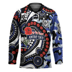 Canterbury Bulldogs ANZAC Day Hockey Jersey Aboriginal Dot Poppy Remembrance Bulldog
