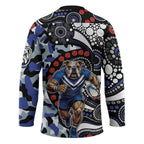 Canterbury Bulldogs ANZAC Day Hockey Jersey Aboriginal Dot Poppy Remembrance Bulldog